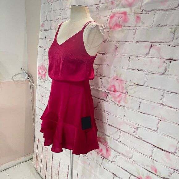 Lulu's Burgundy Mini Dress - Picture 5 of 12